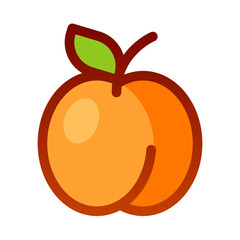 Poster - peach fruit logo icon vector illustration royalty free clipart