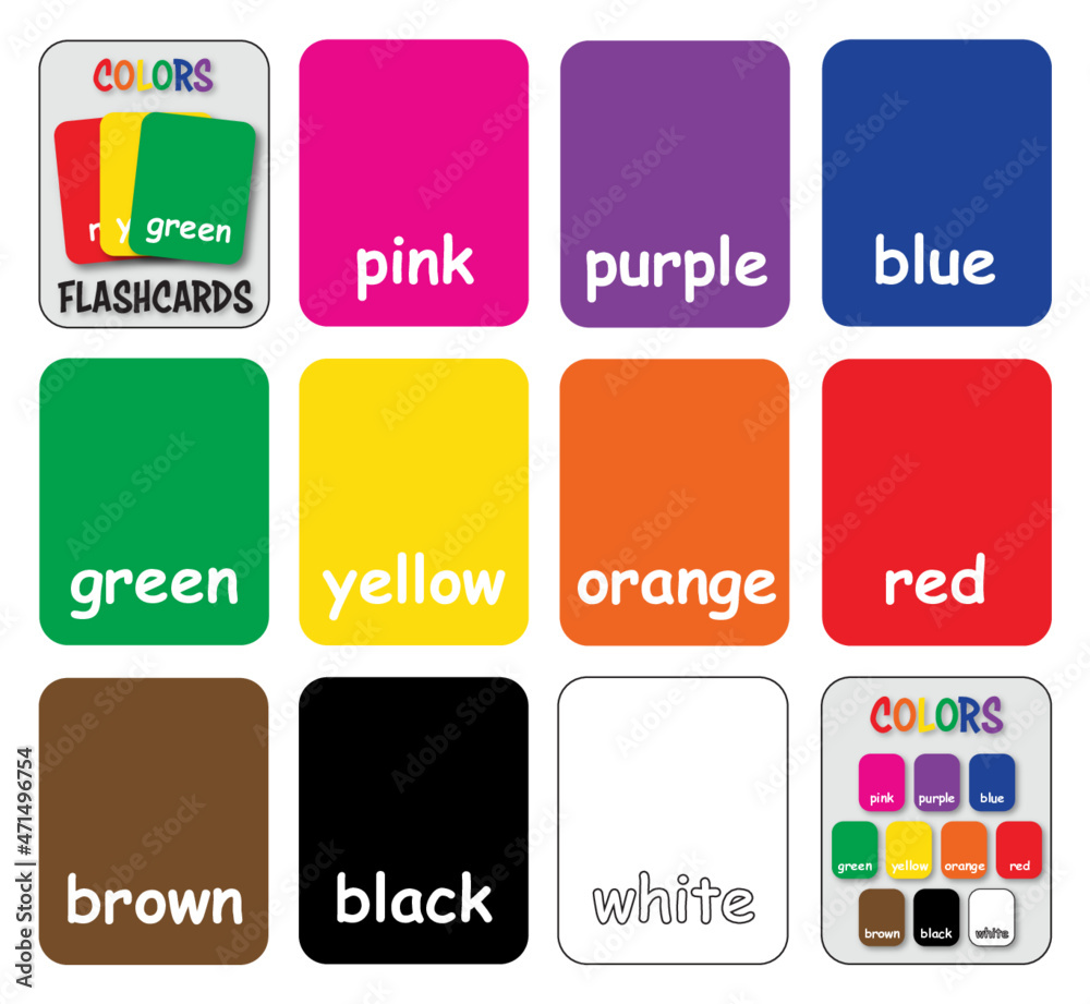 Colors Flashcards for Kids, Printable Flashcards, Educational