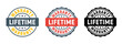 Lifetime warranty limited stamp round tag. Warranty extended guarantee icon