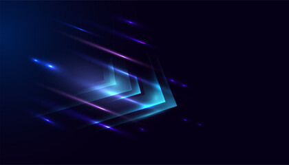 Aufkleber - modern abstract arrows high-speed movement. colorful dynamic motion on blue background. movement tec