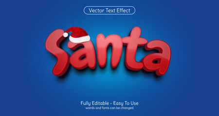 Leinwandbilder - Creative three dimension text Santa editable style effect template
