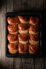 Delicious Soft Dinner Rolls On Baking Pan