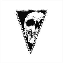 Skull Triangle With Hand Drawing Style Free Vector Illustration