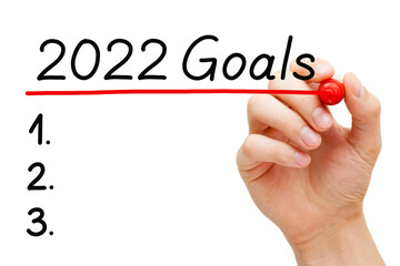 Wall Mural - Blank New Year 2022 Goals List Concept