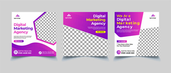 Wall Mural - Digital Marketing Social Media Post 