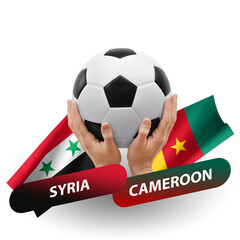 Soccer football competition match, national teams syria vs cameroon