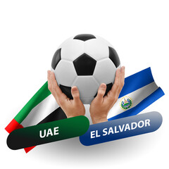 Soccer football competition match, national teams uae vs el salvador