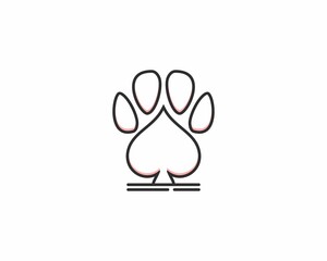 Poster - Combination pet paws with spade shape logo