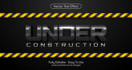 Leinwandbilder - Three dimension text Under Construction, editable style effect template