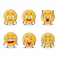 Poster - Cartoon character of dalgona candy snowflake with smile expression