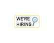 © pmpueng - We're hiring with magnifying glass banner vector