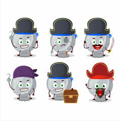 Sticker - Cartoon character of white candy wrap with various pirates emoticons