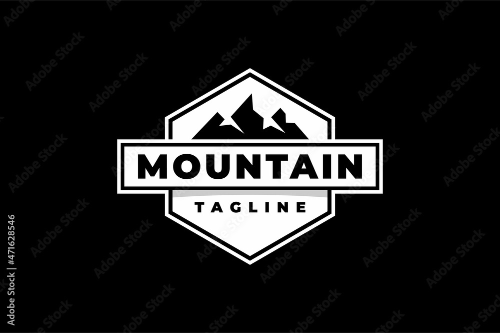 simple mountain emblem logo Stock Vector | Adobe Stock