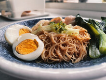 Close-up Of Food Served In Plate - Homemade Vermicelli