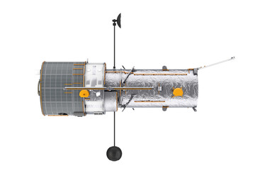 Poster - Space Telescope Hubble. 3d Rendering