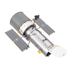 Poster - Space Telescope Hubble. 3d Rendering