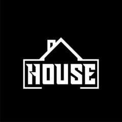 Wall Mural - House icon isolated on dark background