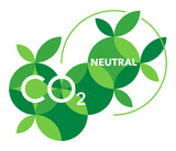 Fototapeta  - CO2 neutral - net zero carbon abstract label