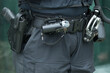 Close-up Dutch police belt with  equipment.