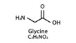 Glycine molecular structure. Glycine skeletal chemical formula. Chemical molecular formula vector illustration