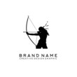 The perfect female archer logo design illustration for any logo purpose related to the sport of arrows
