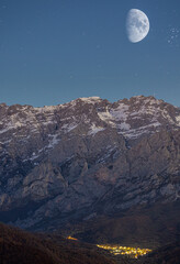 Wall Mural - The Picos de Europa, a mountainous massif located in the north of Spain that belongs to the central part of the Cantabrian mountain range. . At present, the Picos de Europa National Park is the second
