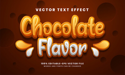 Wall Mural - Chocolate flavor 3D editable text effect. Suitable for food product needs.
