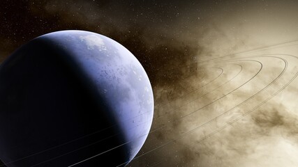 planet suitable for colonization, earth-like planet in far space, planets background 3d render