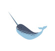 narwhal flat icon