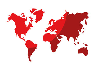 Sticker - red map world