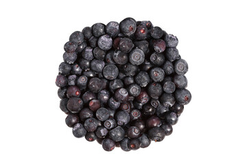 Aufkleber - frozen blueberry isolated on white background. a bunch of natural berries in the shape of a circle