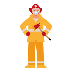 Wall Mural - firefighter man profession