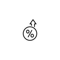 Poster - Percent arrow icon, Percent arrow sign vector