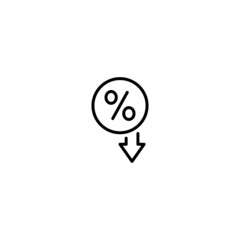 Poster - Percent down icon, Percent down sign vector