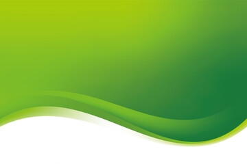 Fototapete - Green White Wavy Background Design Template Vector, Green White Background Element with Copy Space for Text