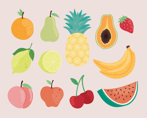 Canvas Print - delicious and fresh fruits