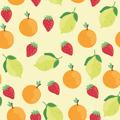 Poster - delicious fruits in pattern