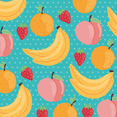 Sticker - fruits delicious in pattern