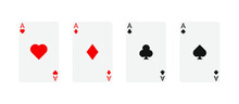 Set Of Playing Cards Icon. Vector Illustration Isolated On White Background.