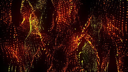 Poster - Computer generated spiral organic form from flow particles. 3d rendering of gaseous excellent background
