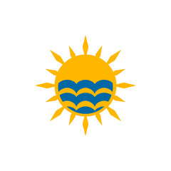 Sticker - Sun and wave logo design