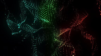 Poster - Computer generated spiral organic form from flow particles. 3d rendering of gaseous excellent background