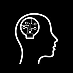 Fototapete - Head Tech logo isolated on dark background