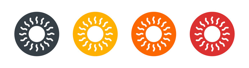 Aufkleber - sun icon set, sun symbol vector in color design