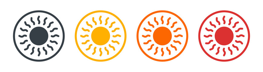 Aufkleber - sun icon set. sunny icon isolated on white background.