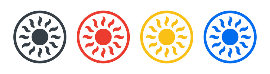 Aufkleber - sun sunny sunlight icon collection. summer concept