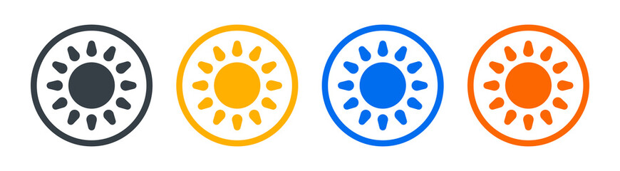 Aufkleber - sun icon set, sun symbol vector in colorful design.