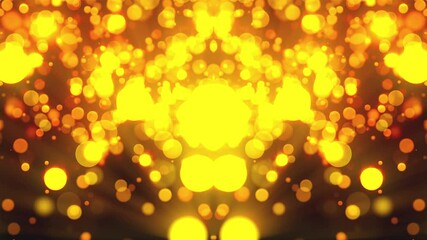Poster - Christmas background with glittering gold circles bokeh, computer generated. 3d rendering