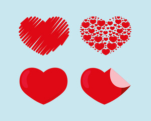 Poster - love hearts icons