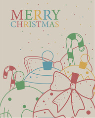 Sticker - merry christmas season card